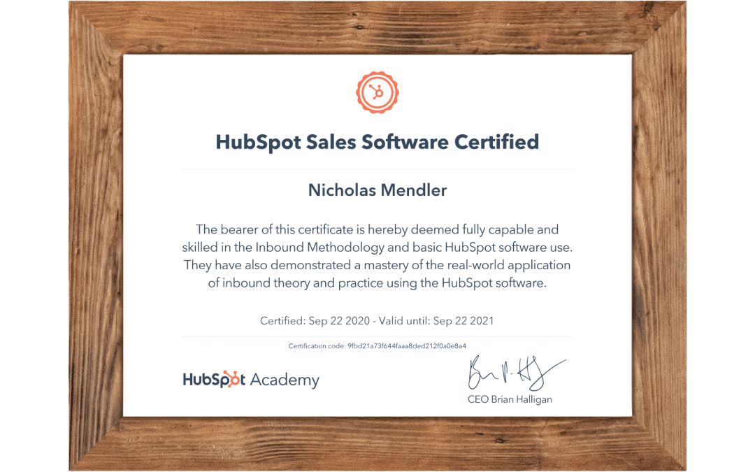 HubSpot Sales Software Certified
