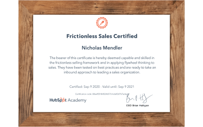 HubSpot Frictionless Sales Certified