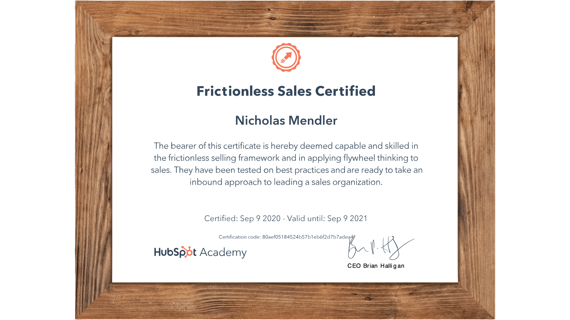 HubSpot Frictionless Sales Certificate